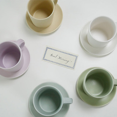 Slim Mug Set for 2 : Slim Mug 2 EA + Macaron Serving 2 EA