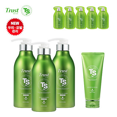 [TS샴푸] 트러스트 TS 샴푸 500ml×3개+ 프리미엄  TS 트리트먼트 200ml+ 프리미엄 샴푸 6ml×5개