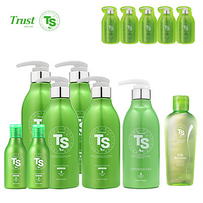 [TS샴푸] 프리미엄 TS 샴푸 500ml×4개+프리미엄 TS 샴푸 100ml×2개+ 프리미엄 TS 컨디셔너 500ml+TS 실크 케라틴 헤어 에센스 170ml+프리미엄 샴푸 6ml×5개