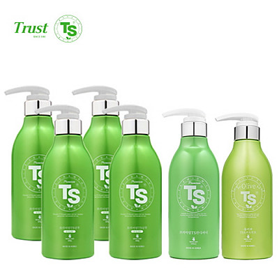 [TS샴푸] 프리미엄 TS 샴푸 500ml×4개+ 프리미엄 TS 컨디셔너 500ml+올리브 TS 트리트먼트 500ml